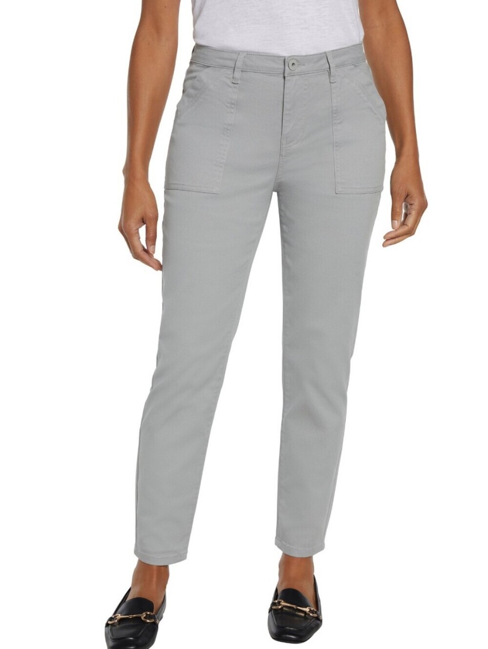 Banana Republic High Rise Straight Ankle Jeans in Gray